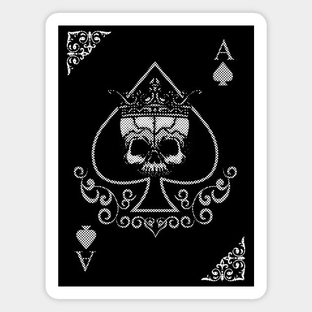 Ace of Spades with Crowned Skull Heavy Metal Song Title Magnet by Hallowed Be They Merch